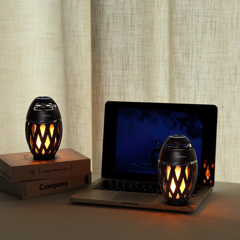 DiKaou Led Flame Speaker, Torch Atmosphere Bluetooth Speakers&Outdoor Portable Stereo Speaker with HD Audio and Enhanced Bass,LED flickers Warm Yellow Lights BT4.2 for iPhone/iPad/Android - Image 1
